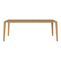 Light wood dining table with a sleek, minimalist design and smooth, natural finish. Perfect for modern interiors.