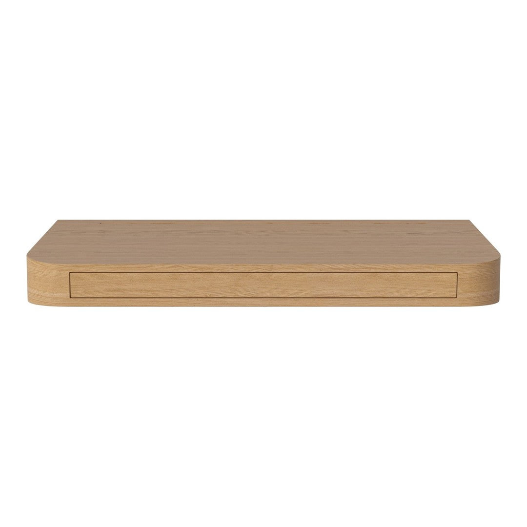 Natural wood grain pattern in light tan color; smooth, minimalistic design with rounded edges.