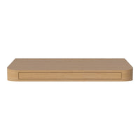 Natural wood grain pattern in light tan color; smooth, minimalistic design with rounded edges.