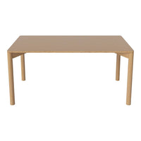 Light wood dining table with a smooth, natural finish and clean lines, perfect for modern spaces.