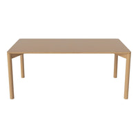 Light beige rectangular table with a smooth, solid surface and clean, minimalistic design. Perfect for any modern space.