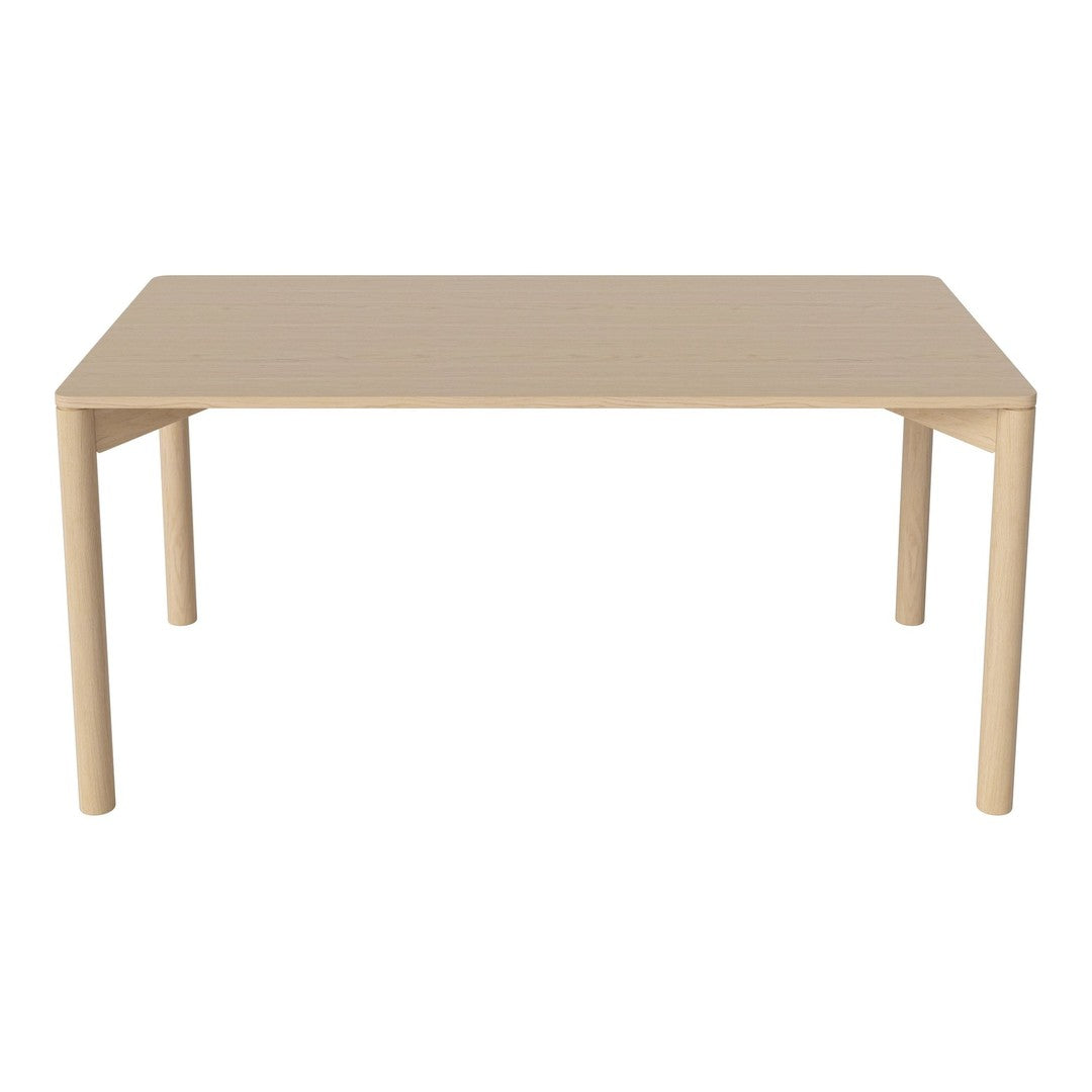 Light beige rectangular table with a smooth surface and simple, minimalistic design. Perfect for modern decor.