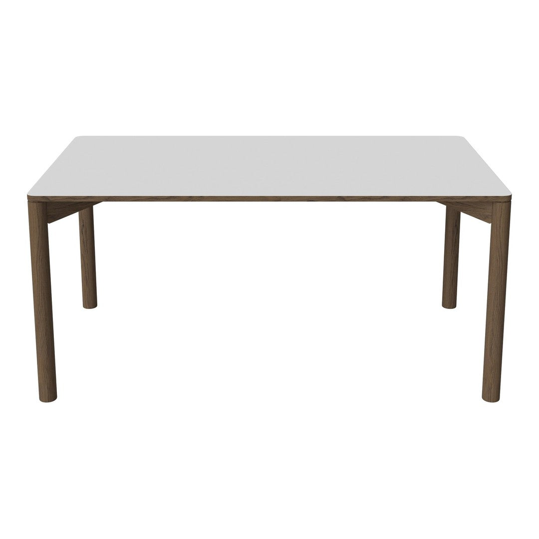 White tabletop with natural wood legs, featuring a minimalist design and clean lines, perfect for modern decor.