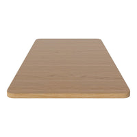 Light oak wood tabletop with a smooth, natural finish and rounded edges, showcasing a sleek, minimalist design.