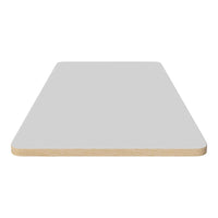 Light gray tabletop with a natural wood edge, showcasing a smooth, modern finish. Perfect for minimalist decor.