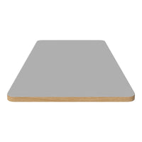 Gray tabletop with a smooth surface and light wooden edges. Perfect for modern décor.
