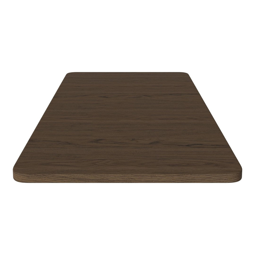 Dark walnut tabletop with a smooth finish and subtle wood grain pattern. Perfect for modern furnishings.