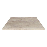 Neutral beige stone surface with subtle marbling and a smooth, sleek finish. Ideal for modern decor.