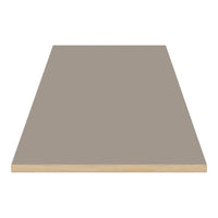 Solid taupe surface with a smooth finish and natural wood edge. Ideal for modern home decor and furniture applications.