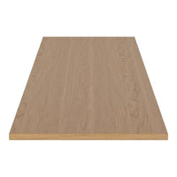 Light oak wood tabletop with a smooth, natural grain pattern and soft beige tones. Ideal for modern furniture designs.