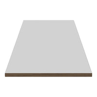 Gray tabletop with a smooth surface and a rich brown edge. Perfect for modern and minimalist decor.