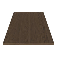 Dark walnut tabletop with a wood grain pattern, showcasing rich brown hues and subtle texture variations.