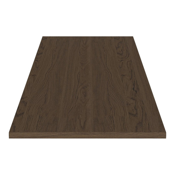 Dark walnut tabletop with a wood grain pattern, showcasing rich brown hues and subtle texture variations.