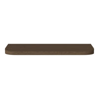 Dark brown wooden shelf with a smooth finish and rounded edges, perfect for modern decor.