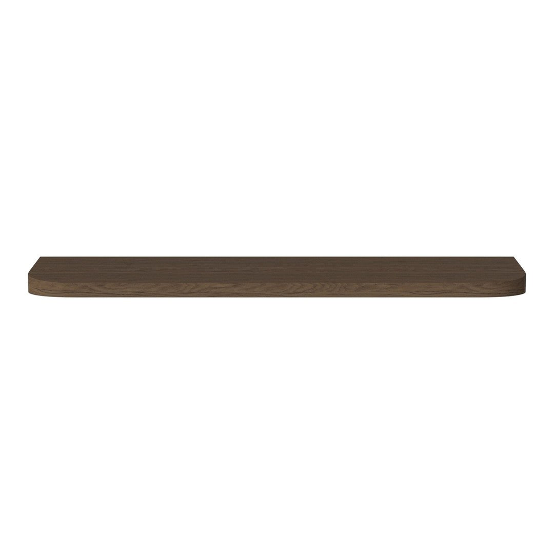 Solid dark brown shelf with a smooth, minimalist design, perfect for modern home decor.