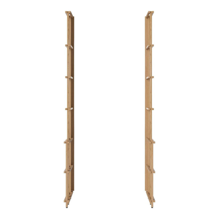 "Natural wood grain finish with a smooth, light tan color and minimalist design for stylish organization."