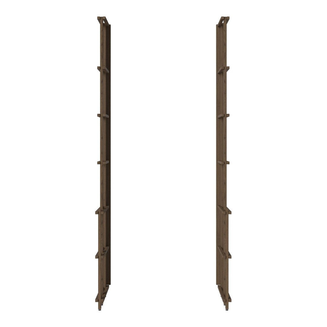 Brown metal storage poles with a sleek, minimalist design and vertical lines. Ideal for organizing spaces.