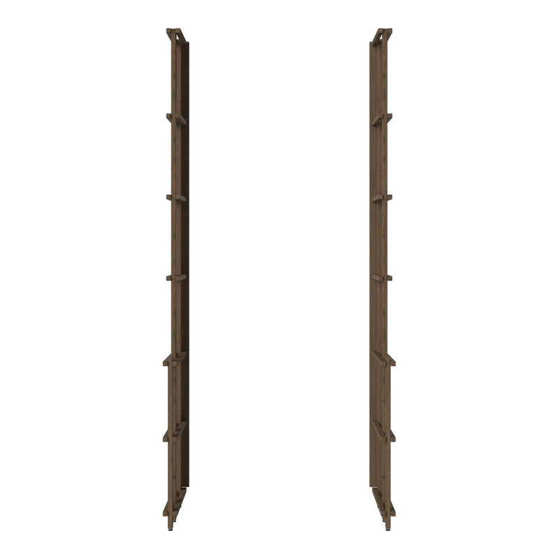 Brown metal storage poles with a sleek, minimalist design and vertical lines. Ideal for organizing spaces.