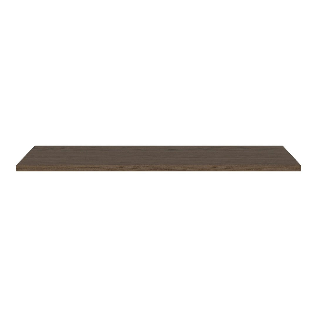 Brown rectangular shelf with a smooth, solid surface, suitable for various home decor styles.