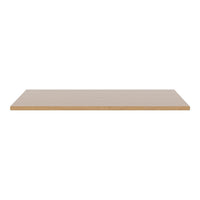 Light beige flat surface with a smooth, matte finish and subtle wood edge trim. Ideal for modern decor.