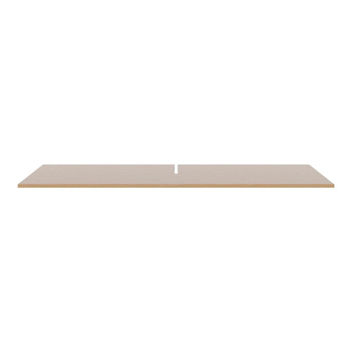 Light beige tabletop with a smooth, minimalist design, featuring a subtle grain pattern. Perfect for modern decor.