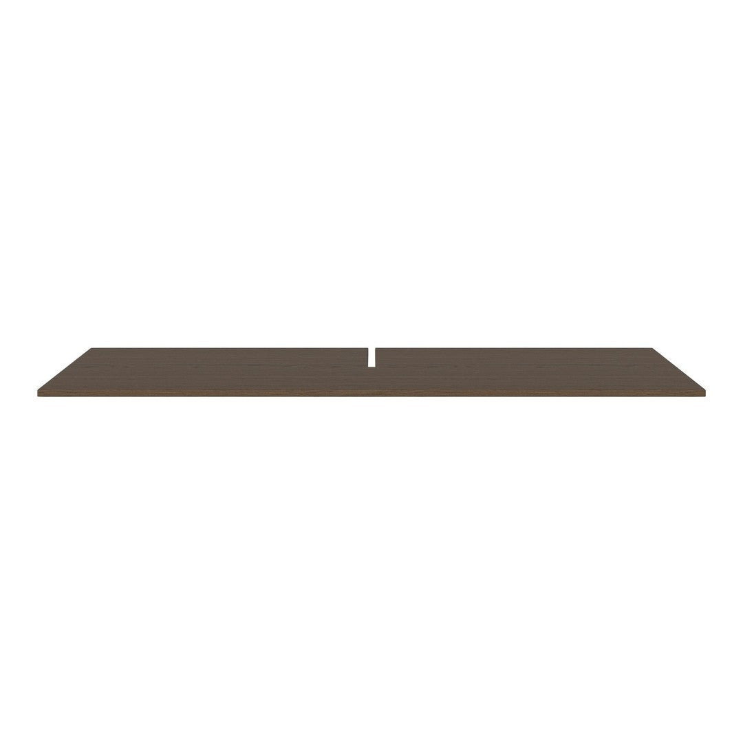 Solid dark brown tabletop with a smooth finish, featuring a sleek, minimalist design and no visible patterns.
