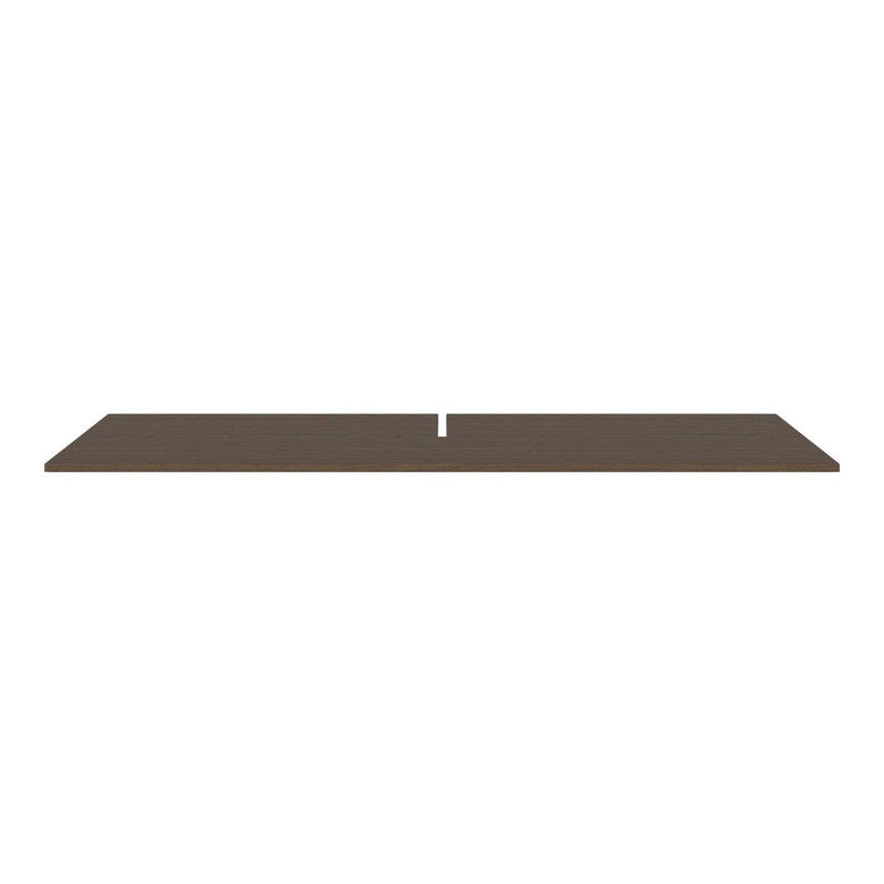 Solid dark brown tabletop with a smooth finish, featuring a sleek, minimalist design and no visible patterns.