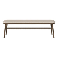 Light beige tabletop with a smooth texture and natural wood legs, creating a minimalistic and modern design.