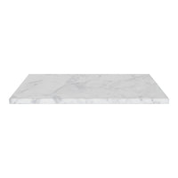 White marble countertop with subtle gray veining pattern, showcasing elegant and contemporary design.