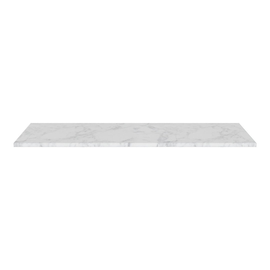 White marble shelf with subtle gray veining, sleek and modern design, perfect for elegant home decor.