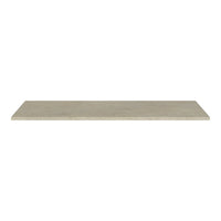 Light gray wooden shelf with a smooth, minimalistic design and natural wood grain texture.