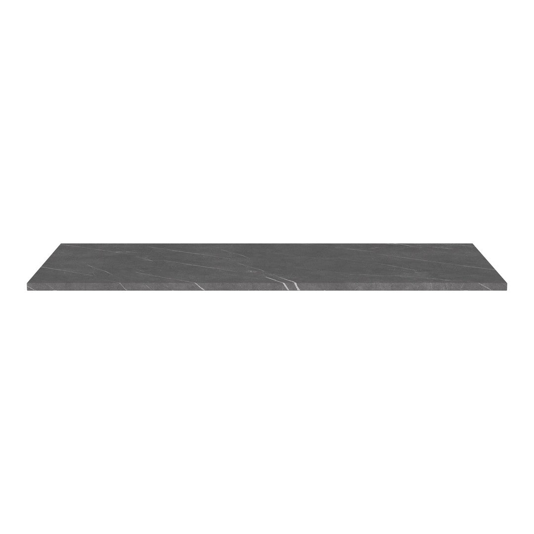 Dark gray marble shelf with white veining, sleek and modern design, perfect for contemporary decor.