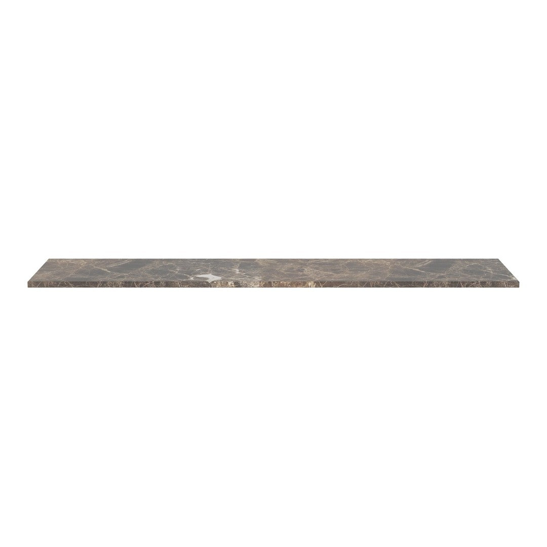 Smooth, gray countertop with subtle marbling in warm beige and lighter speckles, ideal for modern spaces.