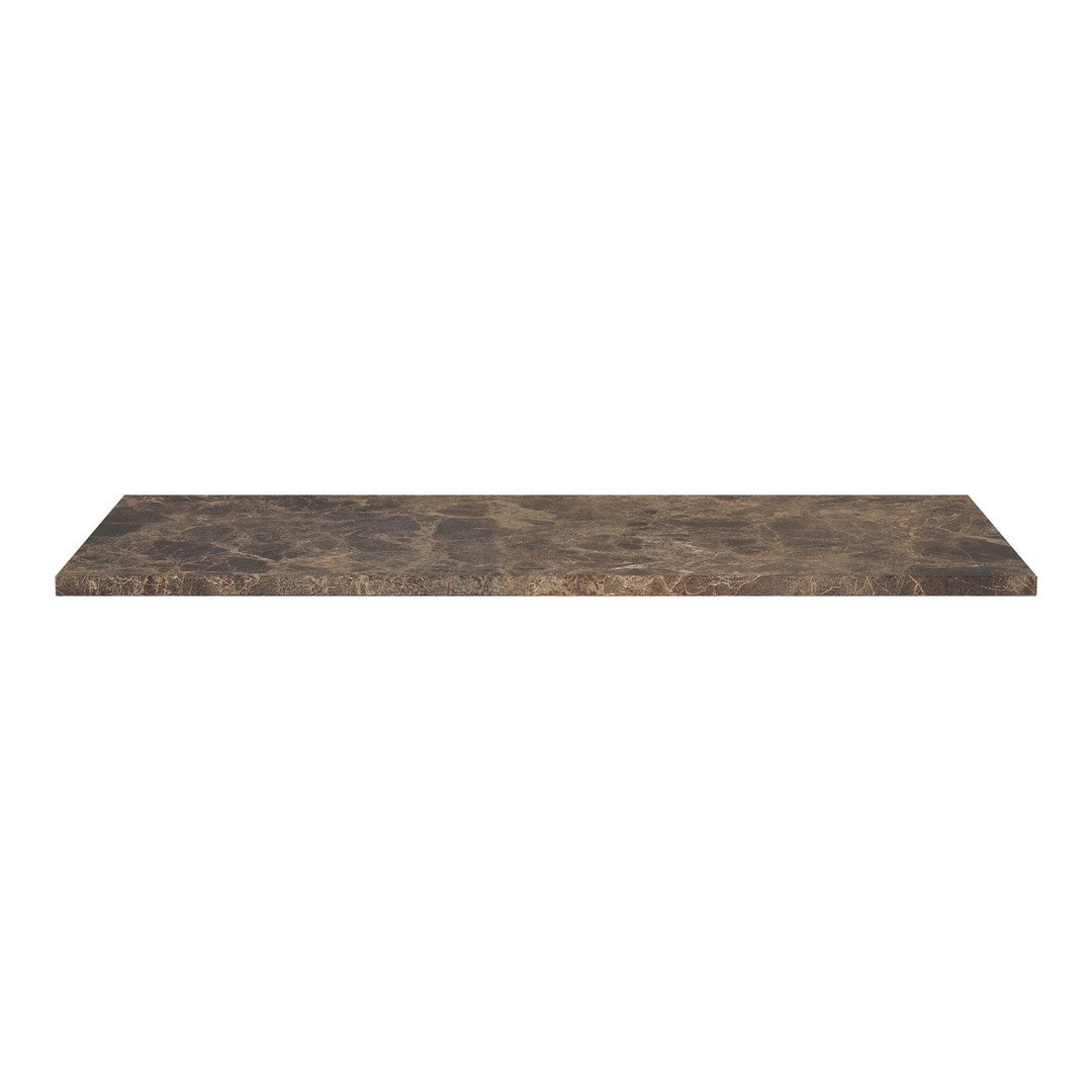 Rustic brown shelf with a textured, marbled pattern for a natural look. Perfect for modern or traditional decor.