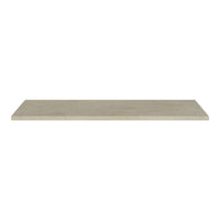 Neutral beige rectangular shelving unit with a smooth, clean surface, featuring a minimalist design.