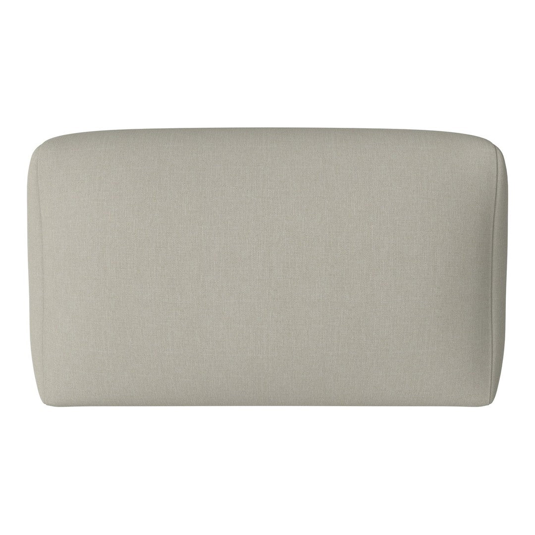 Light beige upholstered headboard with a smooth, minimalist fabric texture and clean lines. Perfect for modern decor.