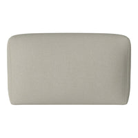 Light beige upholstered headboard with a smooth, minimalist fabric texture and clean lines. Perfect for modern decor.
