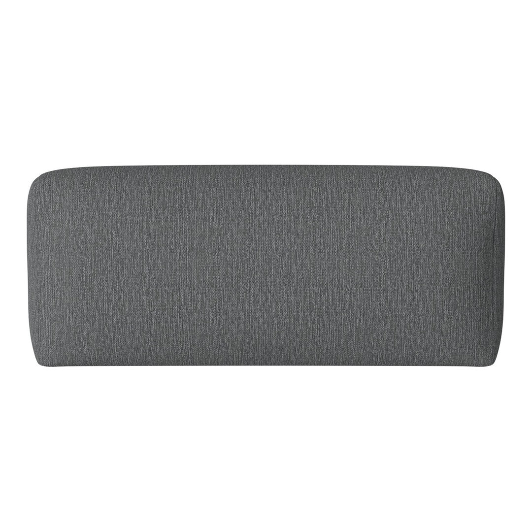 Gray textured pillow with subtle pattern, perfect for modern decor.