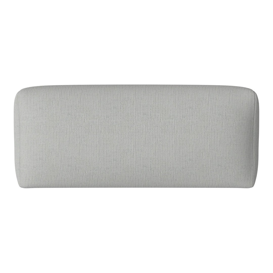 Light gray upholstered cushion with a smooth, solid pattern, perfect for modern decor.