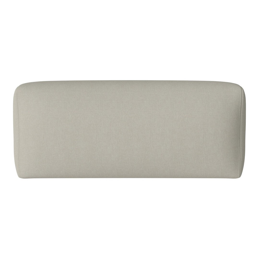 Light gray upholstered headboard with a smooth, rectangular design, perfect for modern decor.