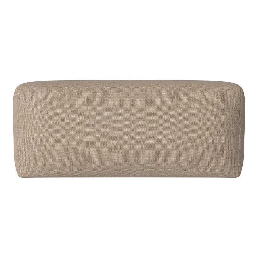 Beige textured cushion with a smooth, minimalist design, perfect for adding warmth to any space.