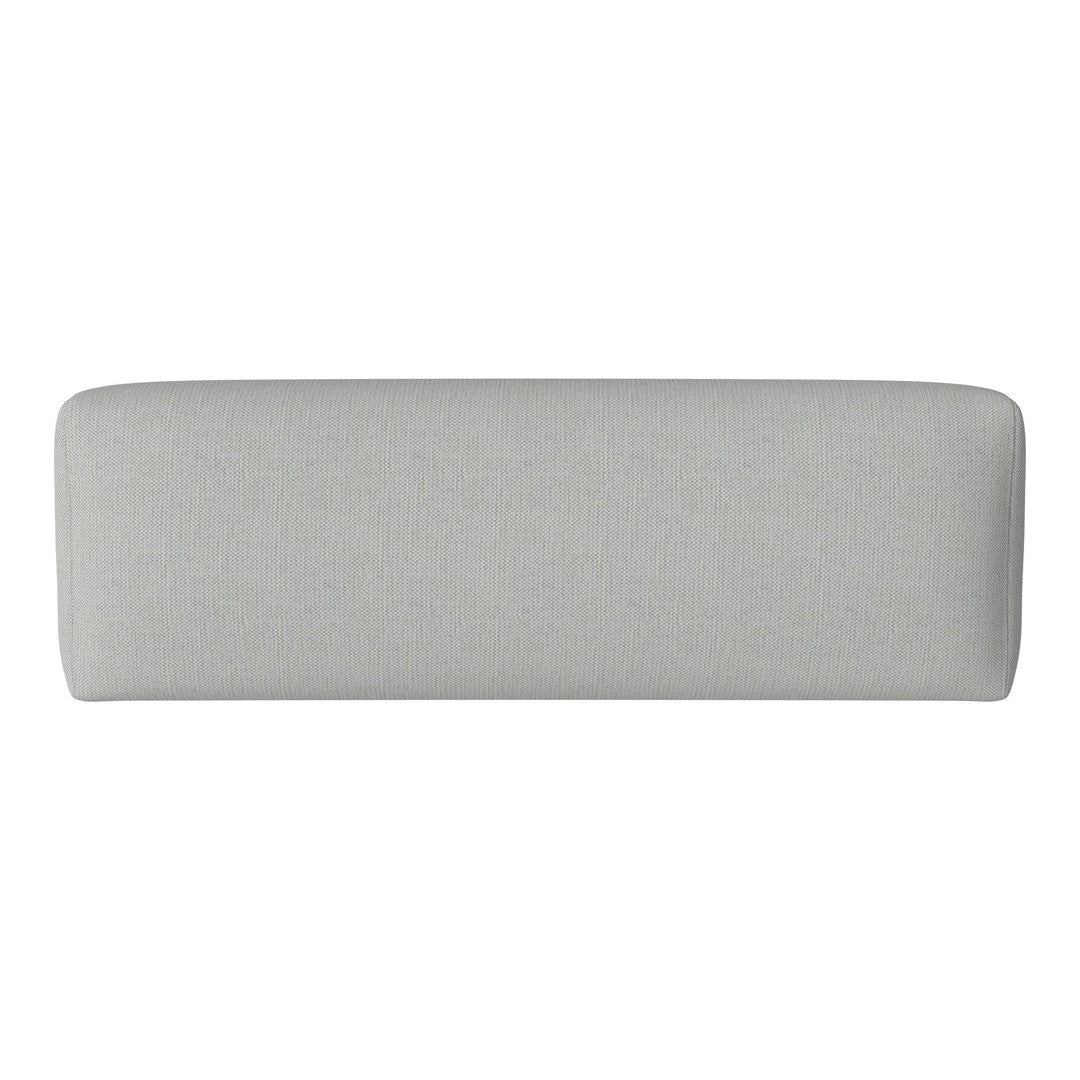 Gray upholstered headboard with a smooth, modern design, perfect for minimalistic decor.