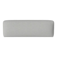 Gray upholstered headboard with a smooth, modern design, perfect for minimalistic decor.