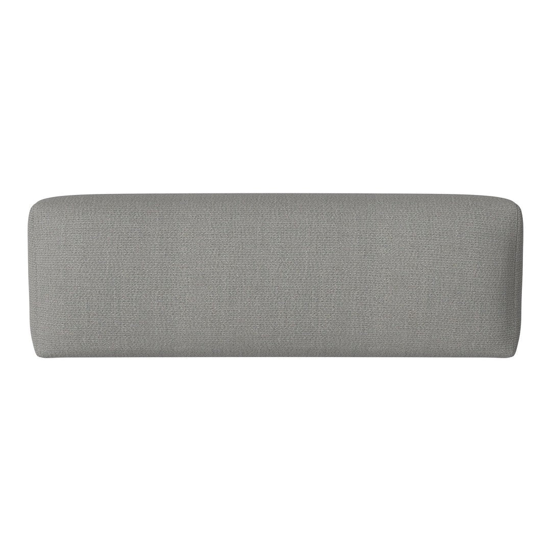 Light gray upholstered bench with a smooth, textured pattern, perfect for modern decor.