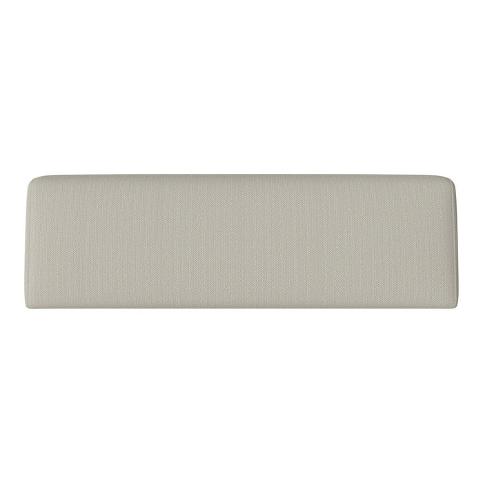 Soft beige rectangular cushion with subtle vertical texture pattern, perfect for modern decor.