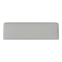 Gray upholstered long rectangular headboard with a smooth, minimalistic design. Ideal for modern bedroom decor.