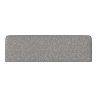 Gray upholstered bench with a subtle textured pattern, perfect for modern decor.