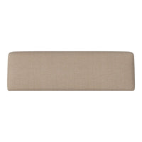 Neutral beige fabric headboard with a smooth, textured finish. Perfect for modern and minimalist decor.
