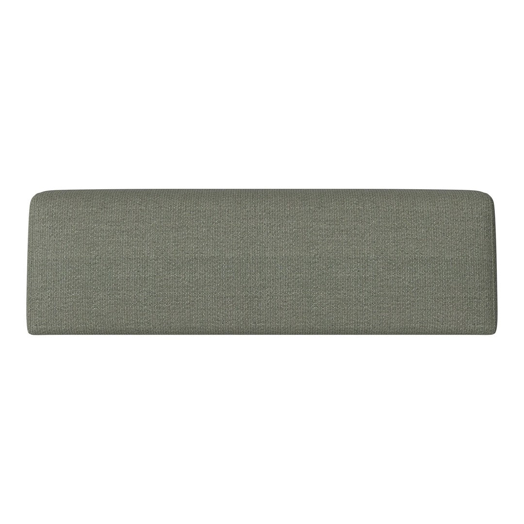 Textured sage green bench cushion with a smooth finish and minimalist design. Perfect for modern decor settings.