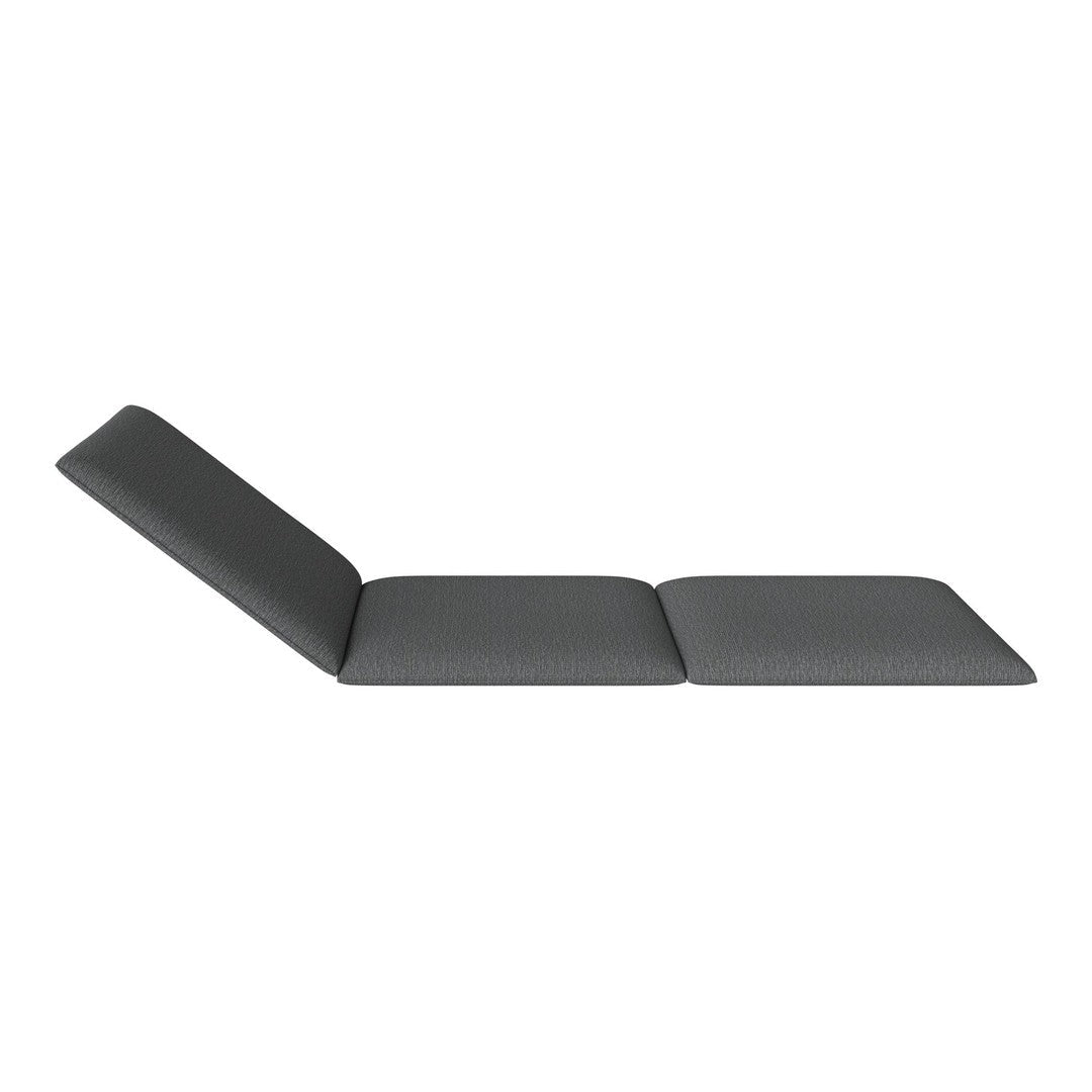 Gray folding lounge cushion with a sleek, modern design. Ideal for outdoor or indoor relaxation.